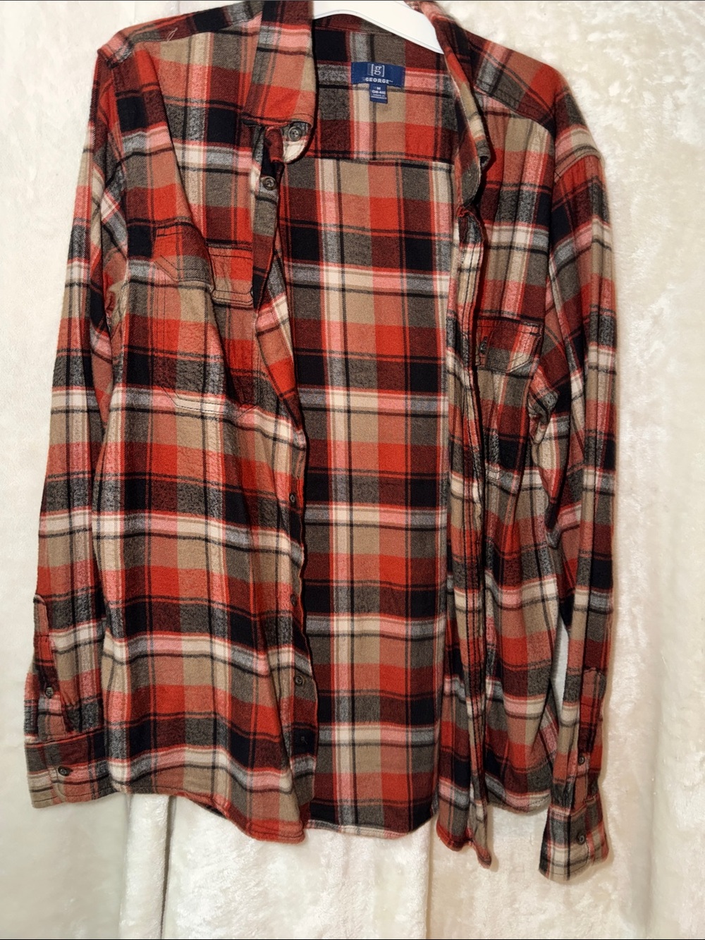 Men's Red Plaid Flannel Shirt - Classic Button-Up